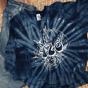 Cannabis custom tie-dye long sleeve shirt